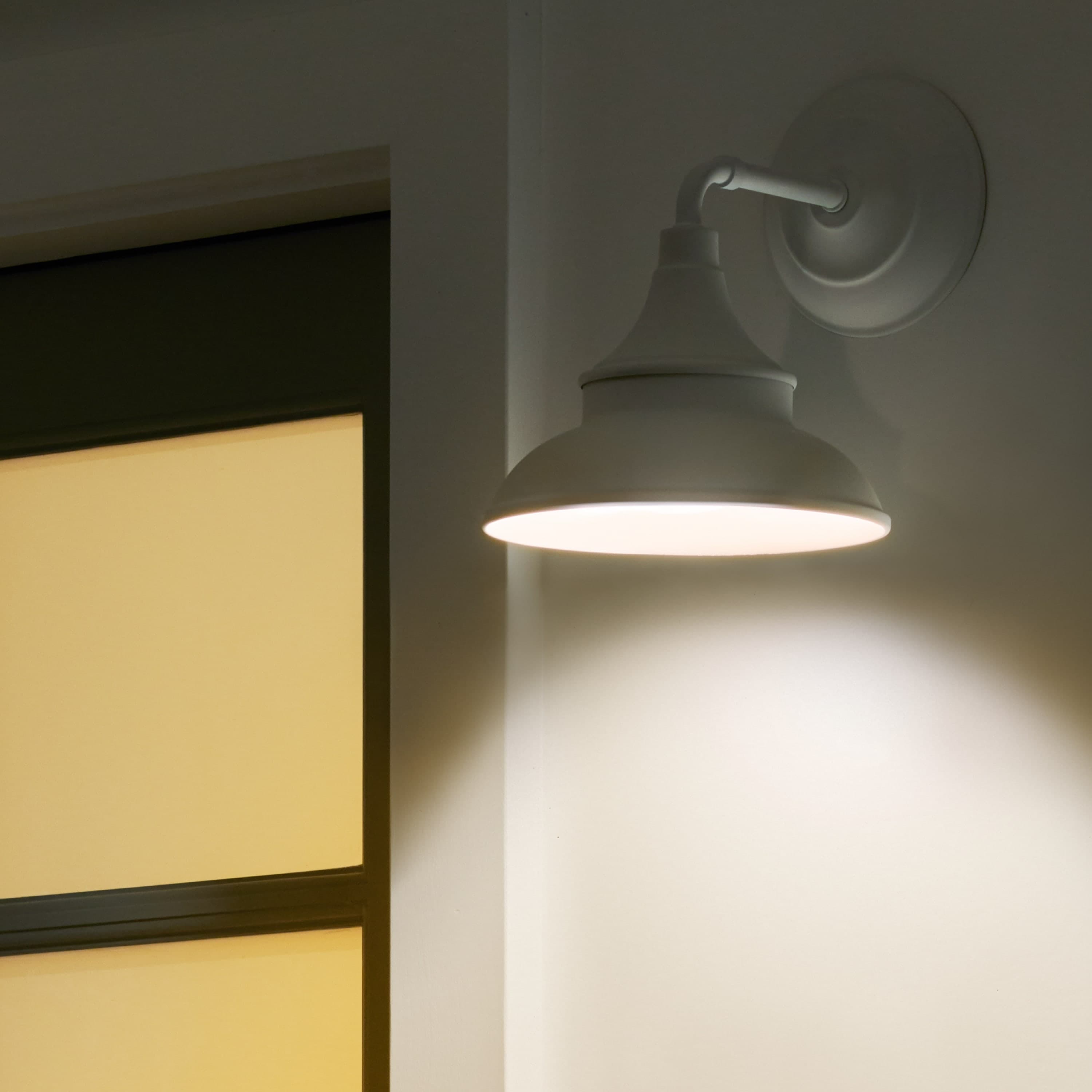 Smart Lighting A19 Smart LED Bulb - Outdoor light fixture lit up with A19 Smart LED light bulb.