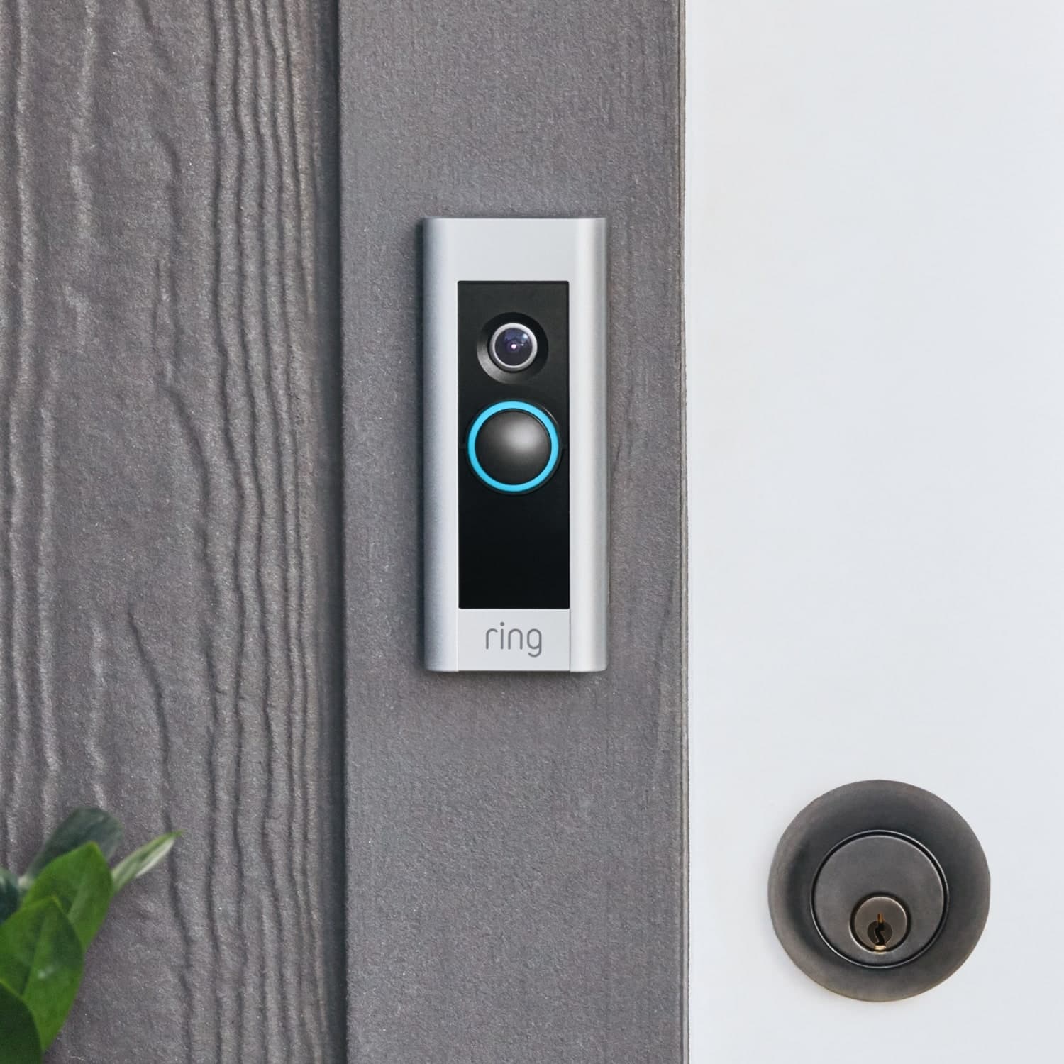 Wired Doorbell Plus (Video Doorbell Pro) (for Certified Refurbished) - Wired Doorbell Plus mounted on door frame next to front door.